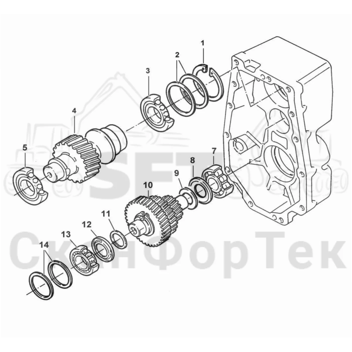 Схема: Komatsu / Форвардер / 860.4 / Каталог запасных частей / Коробка передач / Редуктор / Редуктор VL 69