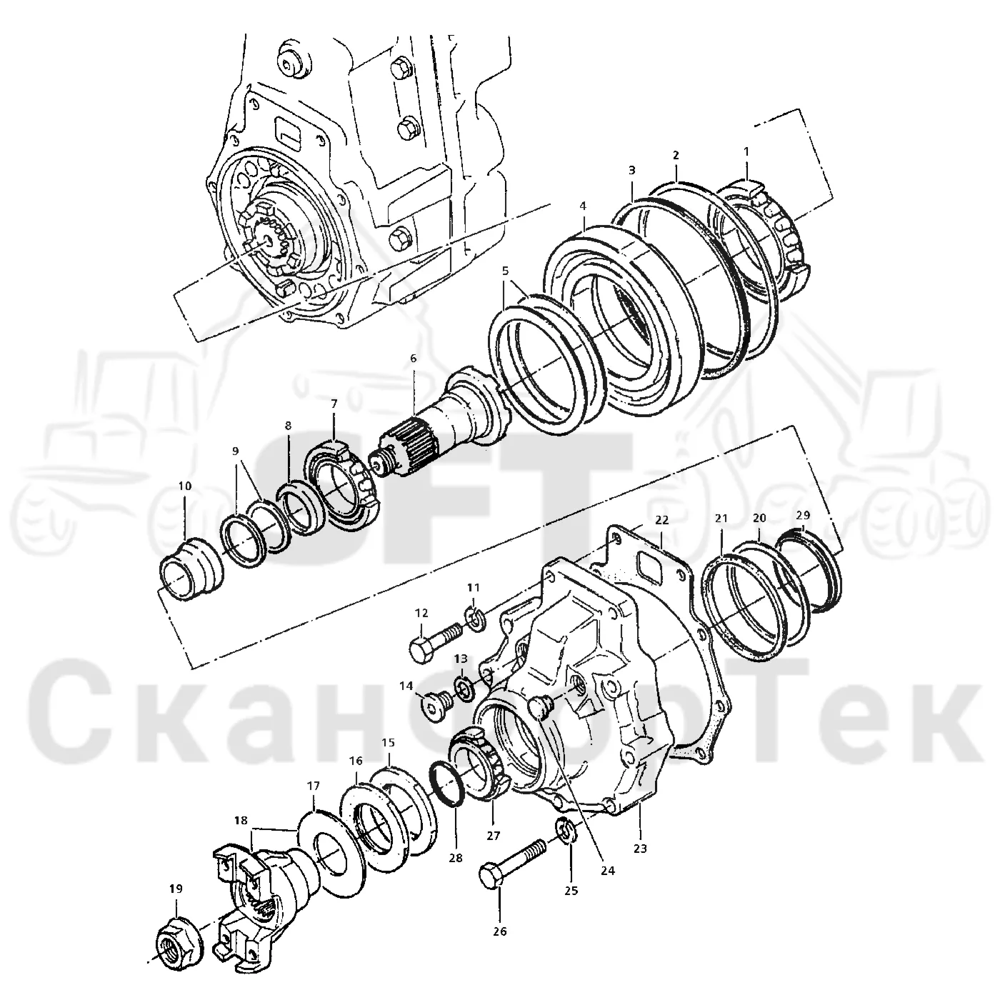Схема: Valmet / Форвардер / Valmet 860.1 / Valmet 860.1 Ch. -115420 / Valmet 860.1 Ch. -115420 / Каталог запасных частей / Коробка передач / Редуктор / Редуктор VL 60
