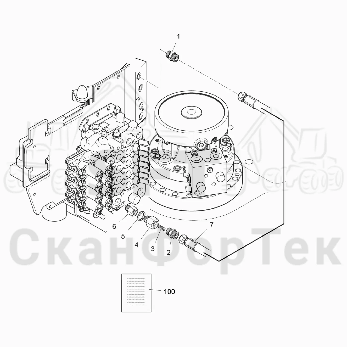 Схема: Komatsu / Лесозаготовительные машины / 931 / Каталог запасных частей / Подъемный кран / Функция подогрева