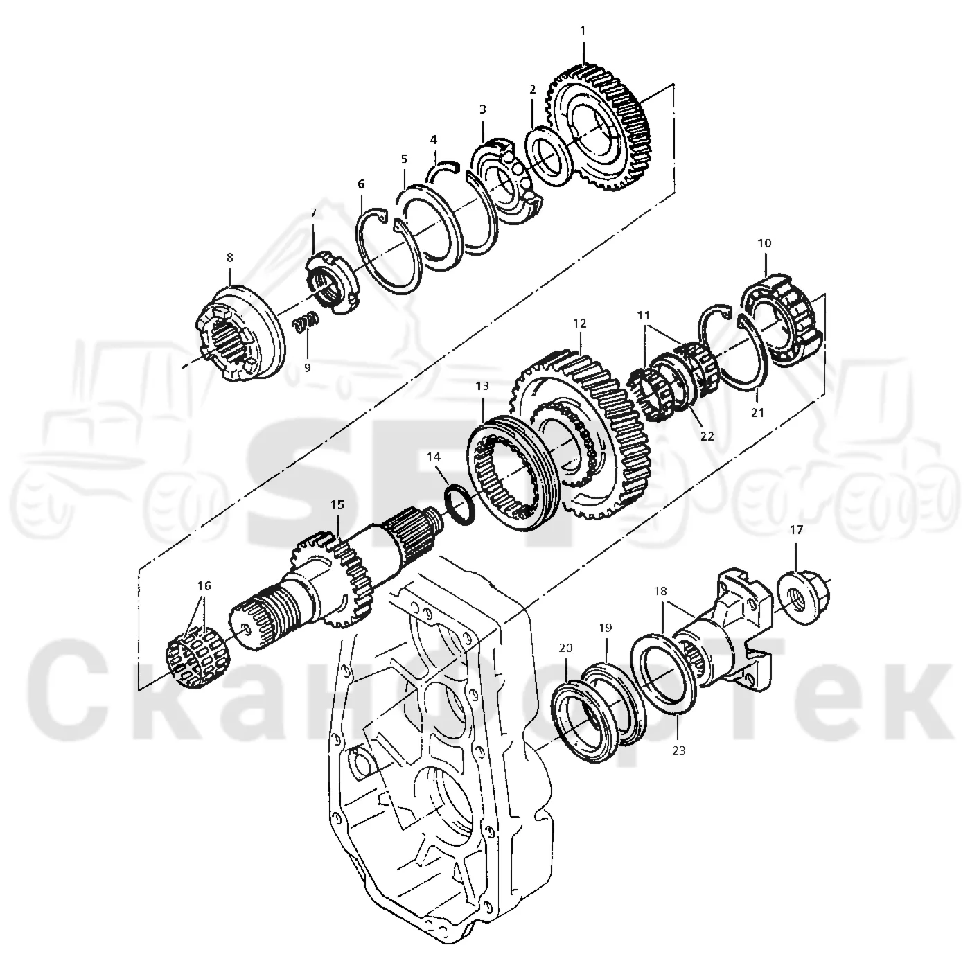 Схема: Valmet / Форвардер / Valmet 860.4 / Valmet 860.4 / Каталог запасных частей / Коробка передач / Редуктор / Редуктор VL 69