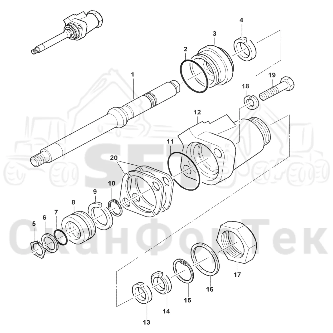 Схема: Valmet / Форвардер / Valmet 840.4 / Valmet 840.4 / Каталог запасных частей / Коробка передач / Редуктор / Редуктор VL 69