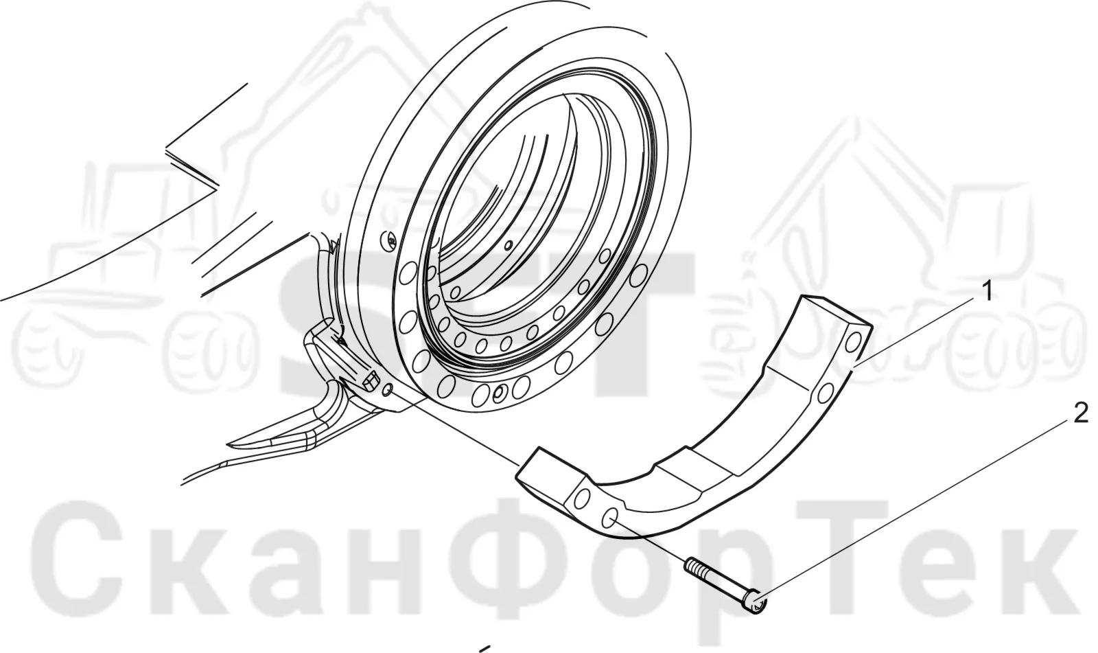 Схема: Komatsu / Лесозаготовительные машины / 931XC S/N 9313021208- / Каталог запасных частей / Коробка передач / каретки / защита