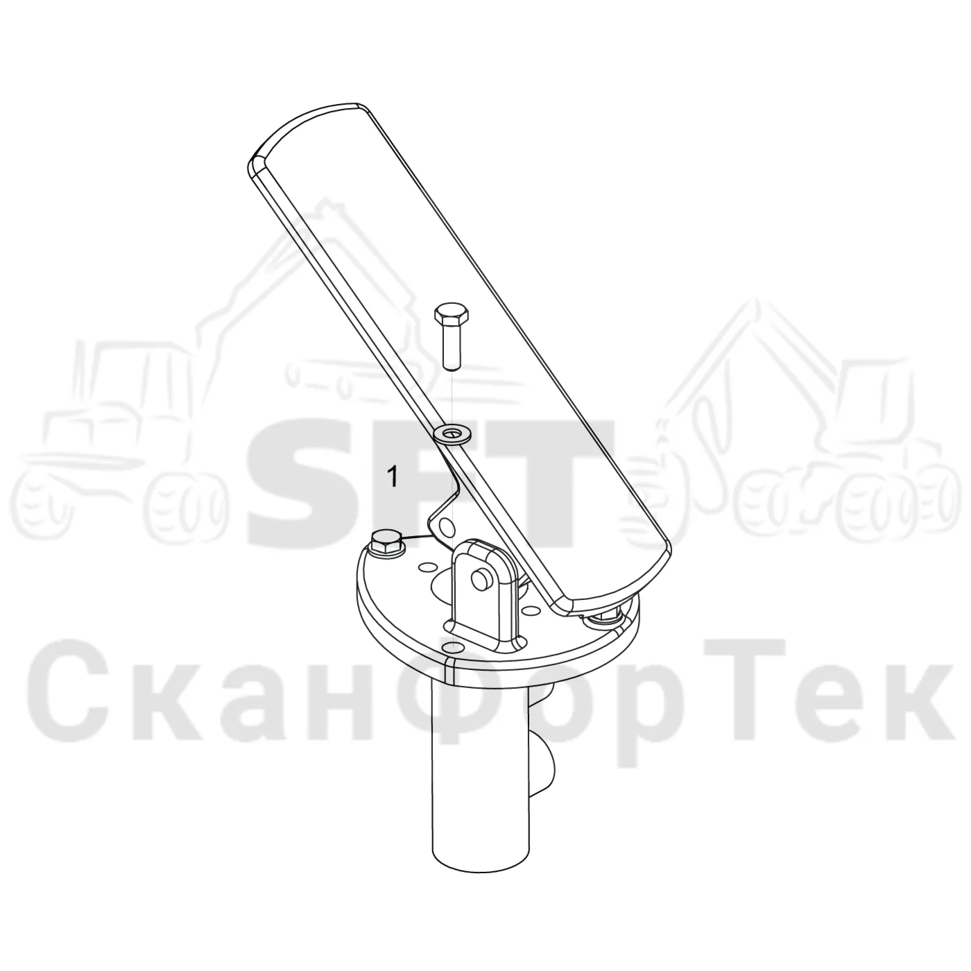 Схема: Valmet / Лесозаготовительные машины / Valmet 901.4 / Valmet 901.4 / Каталог запасных частей / Тормоза / Тормоза на 4 колеса / Гидравлический привод тормозного клапана / Педаль