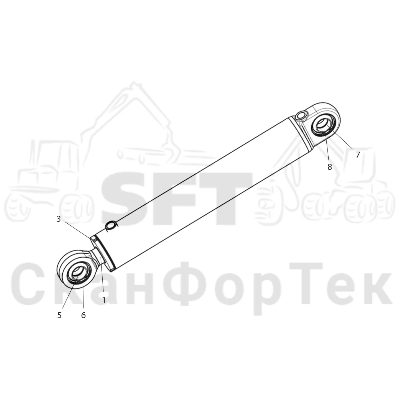 Схема: Komatsu / Лесозаготовительные машины / 901TX .1 / Каталог запасных частей / Рулевое управление / Рулевое управление движением по грунту / Рулевое управление движением по грунту 9010001396- / Запасные части цилиндров рулевого управления