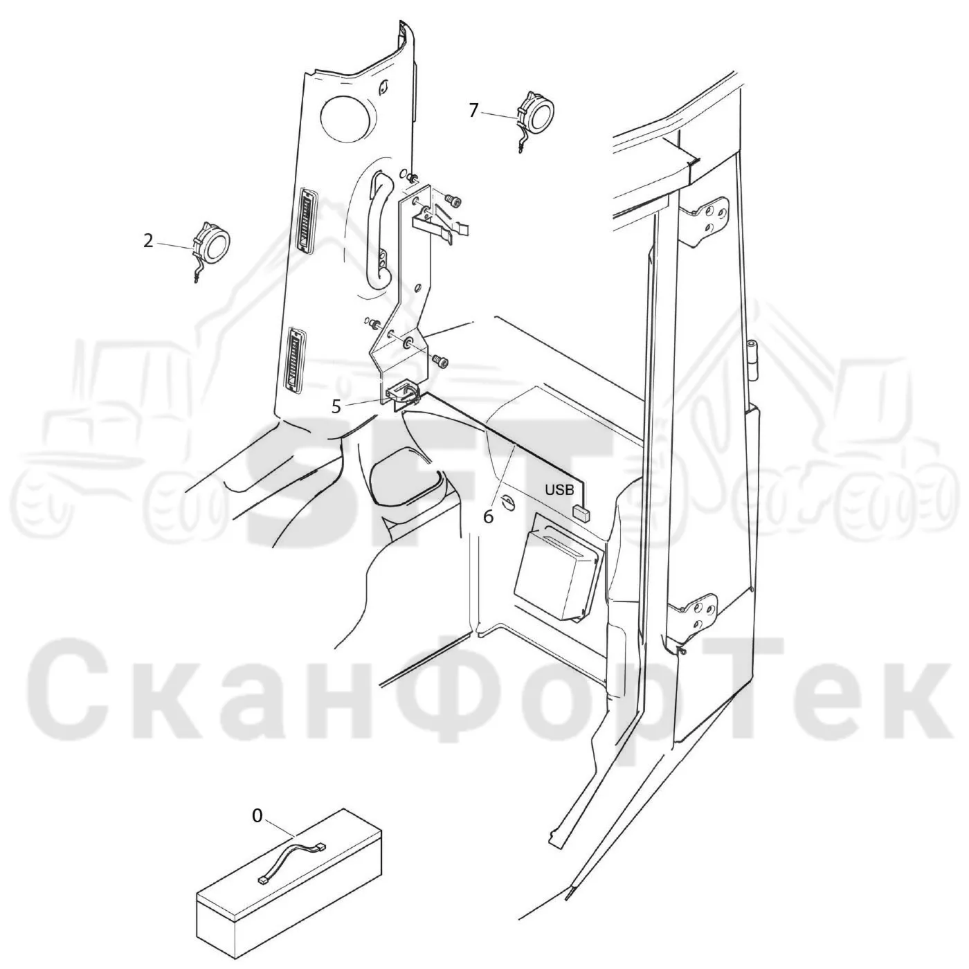 Схема: Komatsu / Лесозаготовительные машины / 931.1 / Каталог запасных частей / Кабина / Салон / Штангенциркуль 93100111041- / Измерительное оборудование