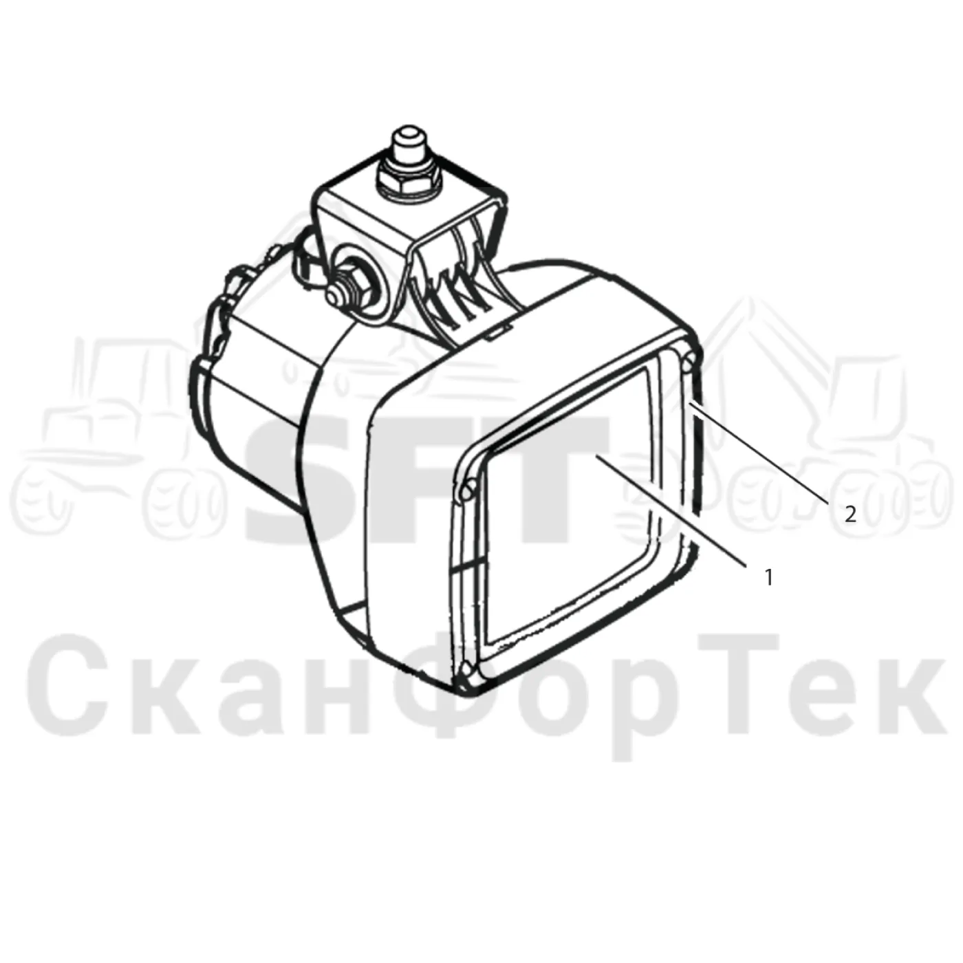 Схема: Komatsu / Лесозаготовительные машины / 931.1 / Каталог запасных частей / Подъемный кран / Рабочие лампы ксеноновые / Рабочие лампы, ксеноновые / Фара