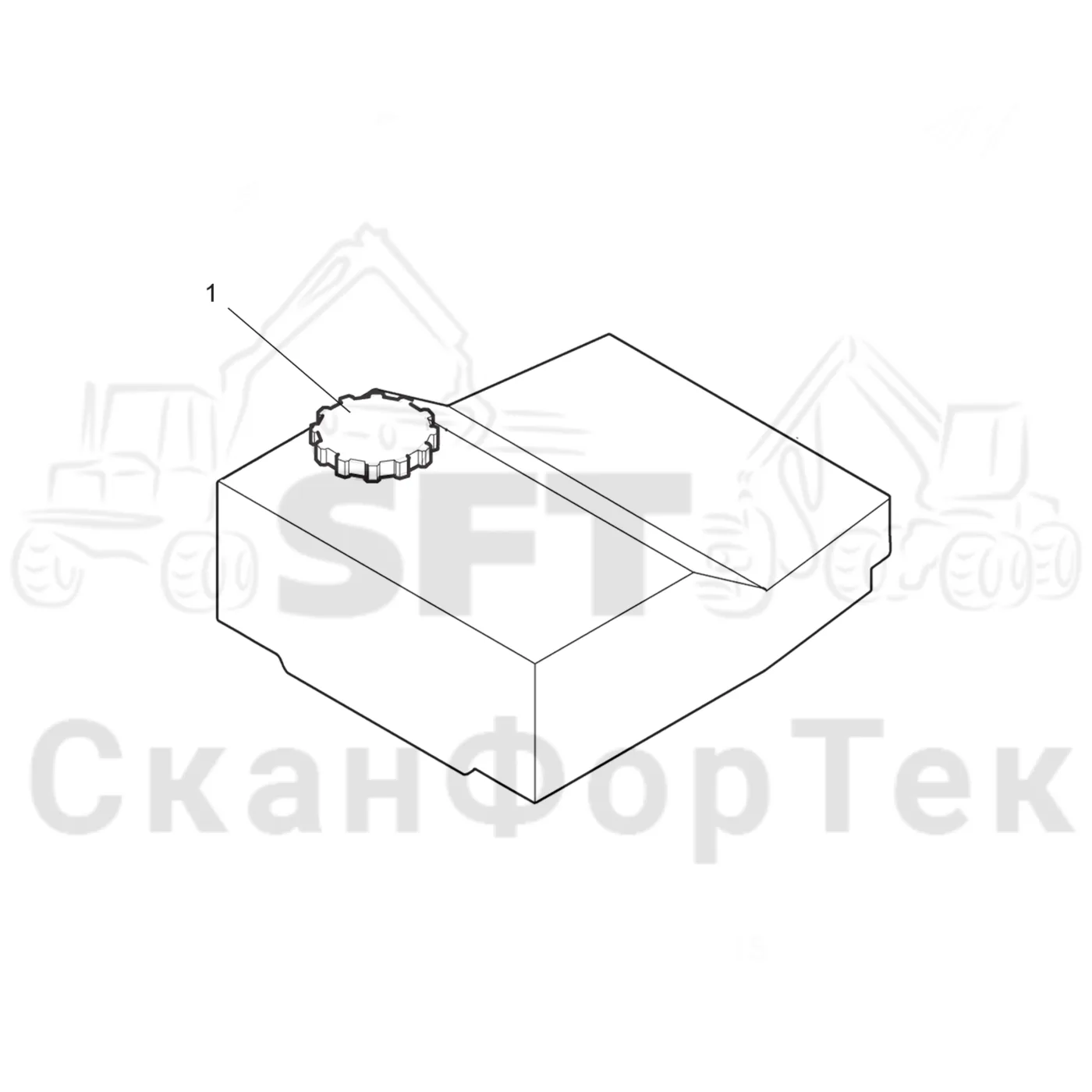 Схема: Komatsu / Лесозаготовительные машины / 901TX / Каталог запасных частей / Лесозаготовительное оборудование / Лесозаготовительное оборудование / Оборудование для корчевки пней, соединения / Бак