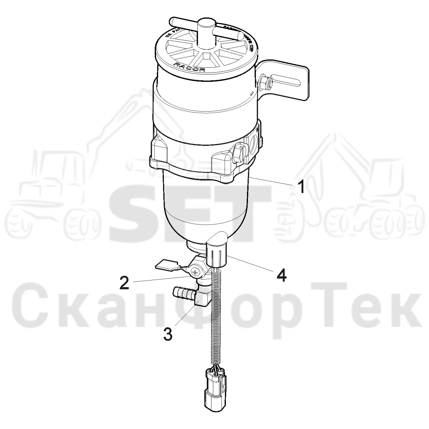 Схема: Komatsu / Форвардер / 855.1 / 855.1 / Каталог запасных частей / Двигатель / Stage 2 / TIER 2 / Топливная система / Топливная система  ,Водоотделитель / Водоотделитель