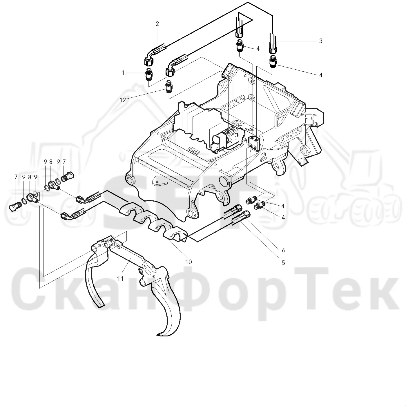 Схема: Valmet / Лесозаготовительные машины / Valmet 921 / Valmet 921 Ch -13270 / Valmet 921 Ch -13270 / Каталог запасных частей / Лесозаготовительное оборудование / Головка лесозаготовительной машины / Valmet 360 / Valmet 360 / Valmet 360 Ch. -11429 / Valmet 360 Ch.-11429 / Каталог запасных частей / Обрезка сучьев / Гидравлическое оборудование передних сучкорезных ножей