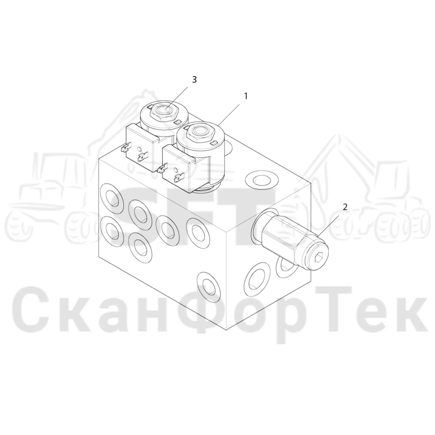 Схема: Valmet / Лесозаготовительные машины / Valmet 941 / Valmet 941 Ch 12071- / Valmet 941 Ch 12071- / Каталог запасных частей / Тормоза / Тормоза на 6 колес / Блок клапанов, тормоза / Тормозной клапан