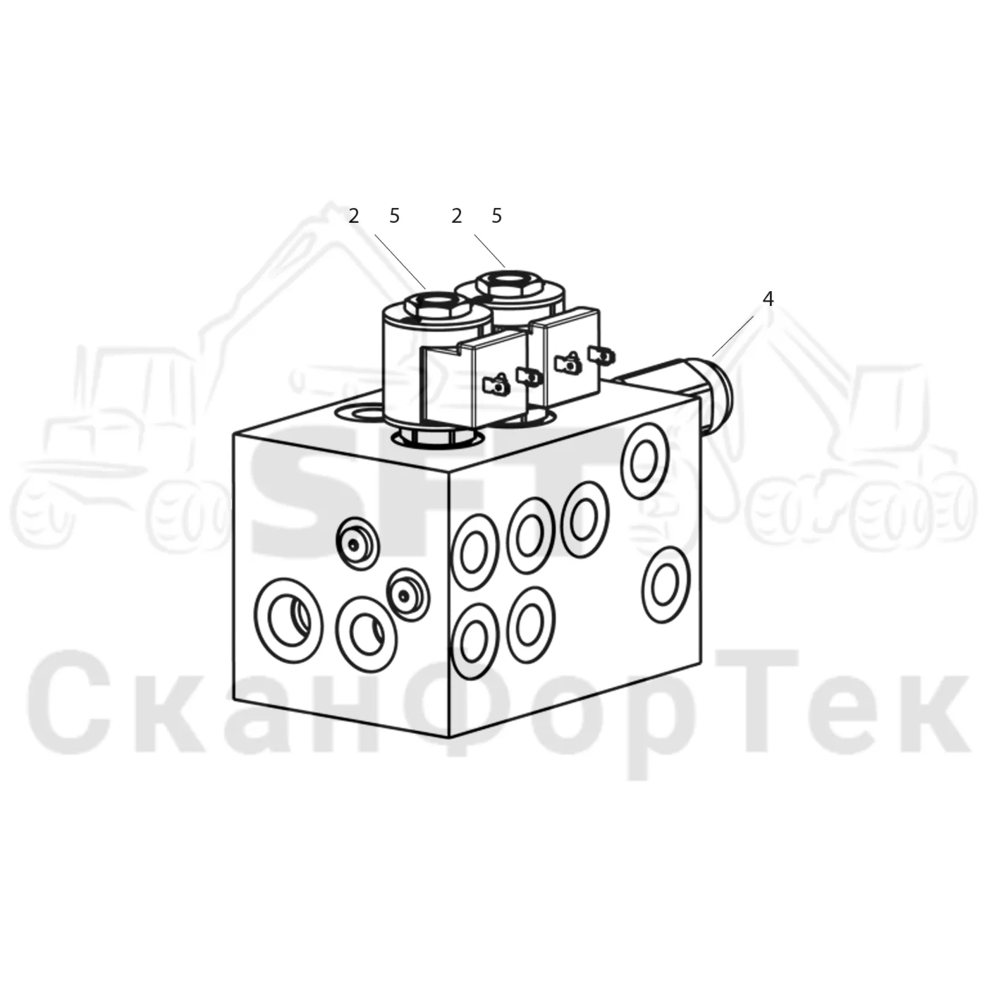 Схема: Valmet / Лесозаготовительные машины / Valmet 941.1 / Valmet 941.1 / Каталог запасных частей / Тормоза / Тормоза на 6 колес / Блок клапанов, тормоза / Тормозной клапан 9410013531-