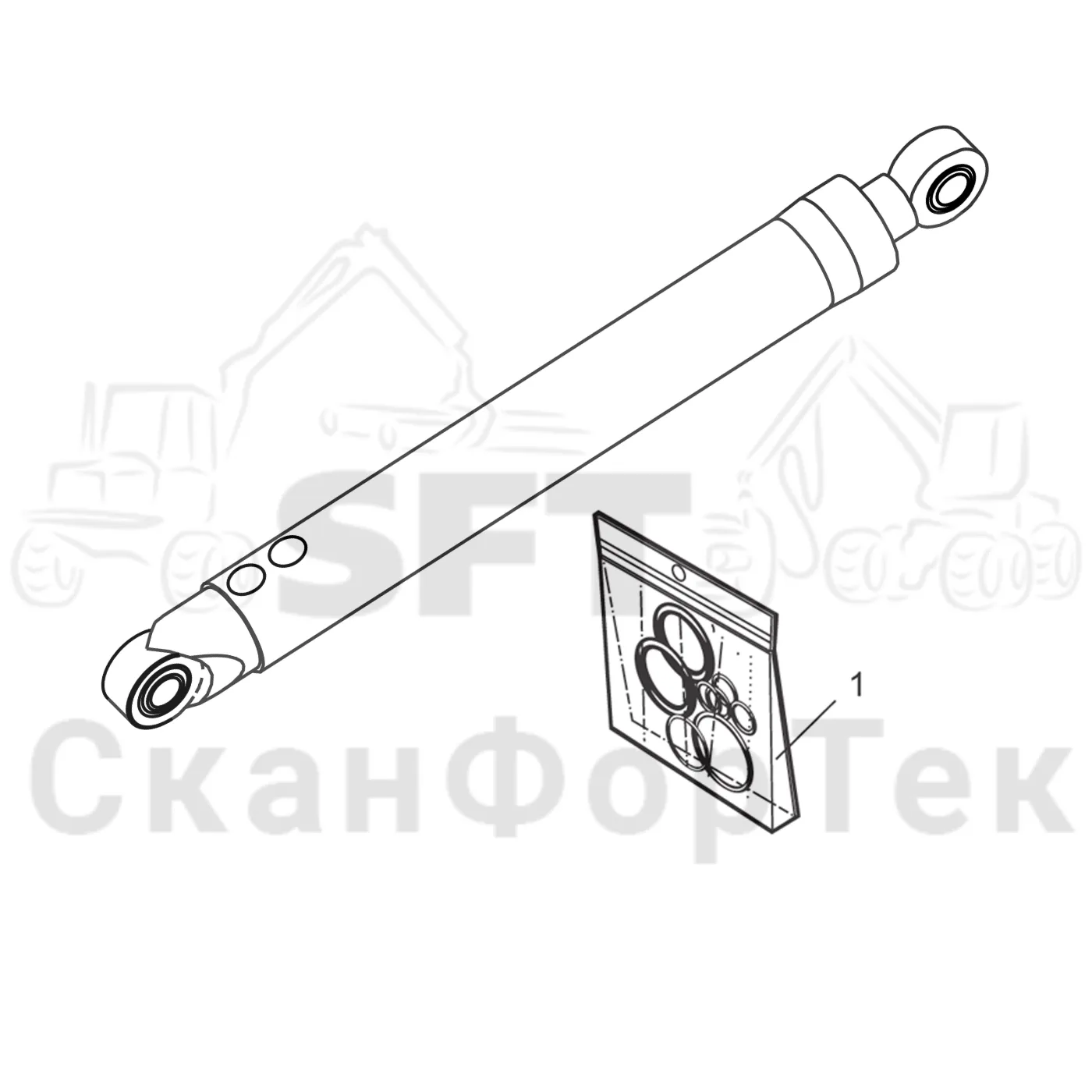 Схема: Valmet / Лесозаготовительные машины / Valmet 941 / Valmet 941 Ch 12071- / Valmet 941 Ch 12071- / Каталог запасных частей / Кабина / Кабина / Наклон кабины / Запасные части цилиндра