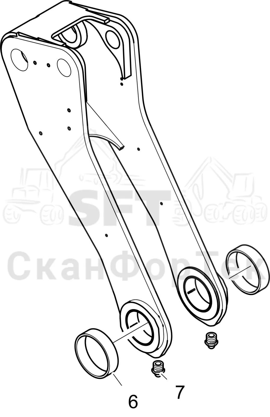 Схема: Valmet / Лесозаготовительные машины / Valmet 921 / Valmet 921 Ch 13271- / Valmet 921 Ch 13271- / Каталог запасных частей / Подъемный кран / Подъемные краны / CRH 18 / Каталог запасных частей / Первая стрела / Стрела / Ярмо