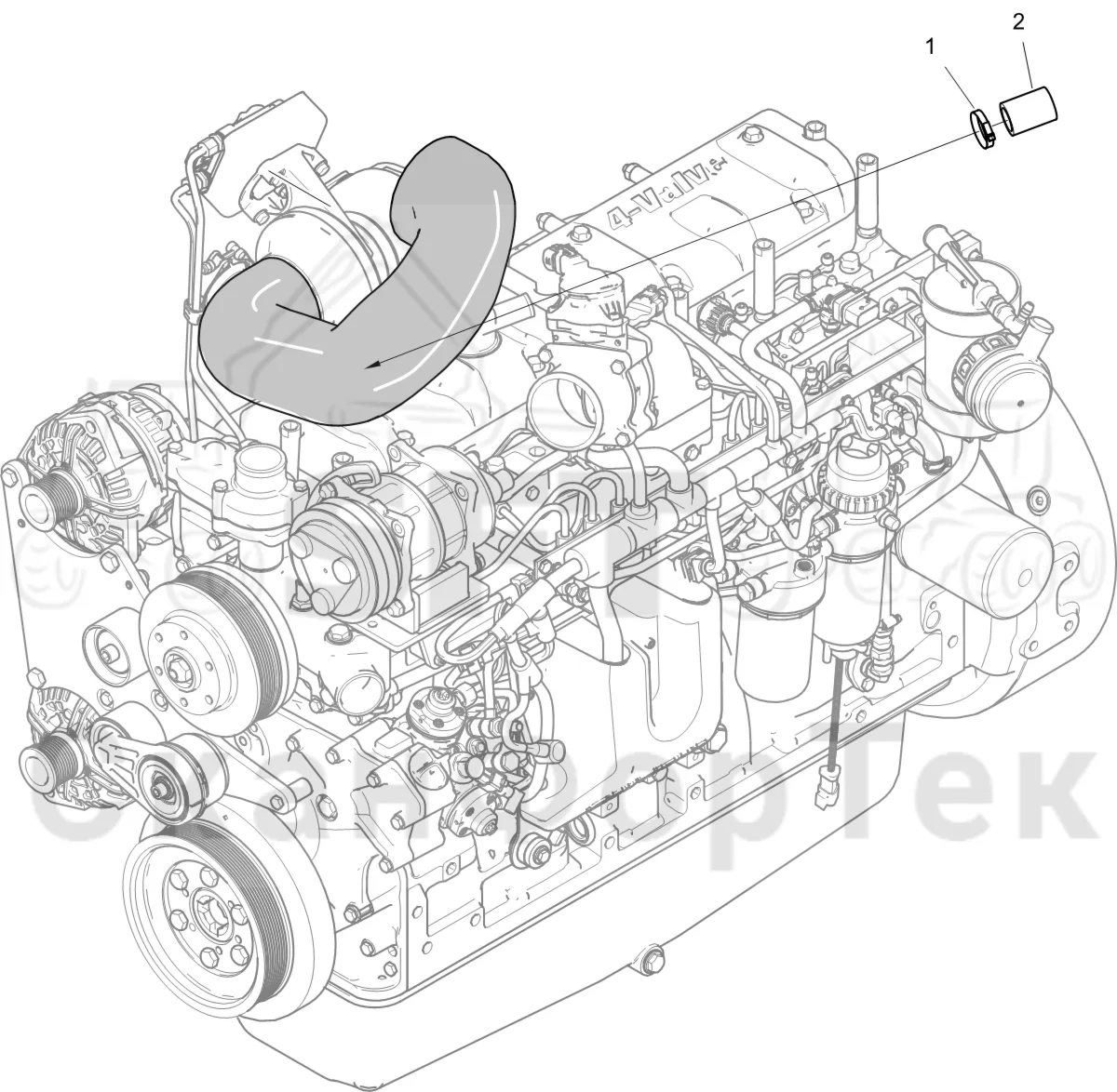 Схема: Komatsu / Лесозаготовительные машины / 931 S/N 9310021067- / Каталог запасных частей / Двигатель / Stage 3A / Впуск - выпуск / Воздушный фильтр / Пробка