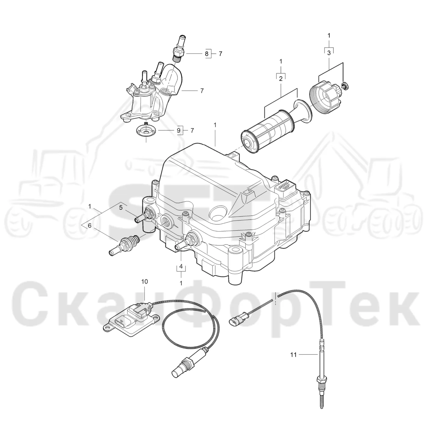 Схема: Komatsu / Лесозаготовительные машины / 931 S/N 9310021067- / Каталог запасных частей / Двигатель / Stage 2 / TIER 2 / Топливная система / Насосный агрегат
