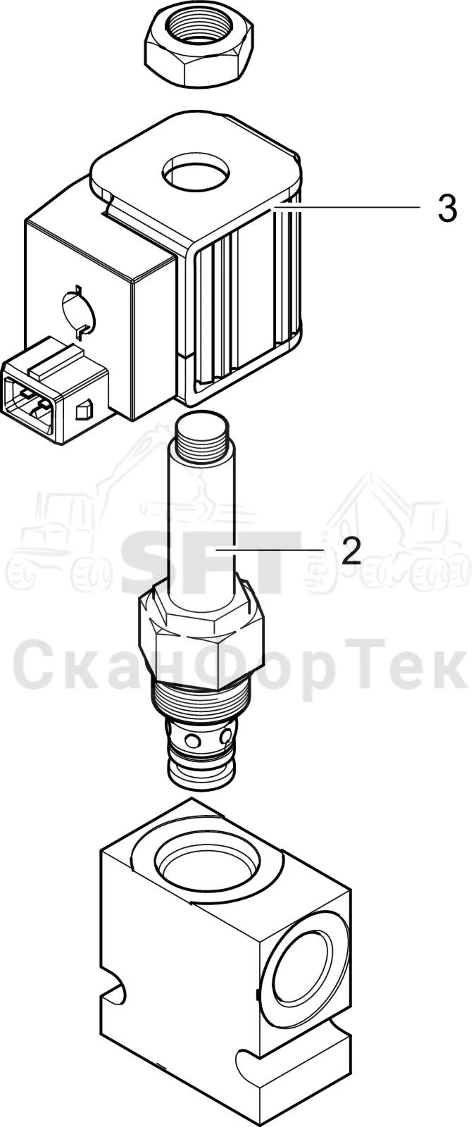 Схема: Komatsu / Лесозаготовительные машины / 951 S/N 9510004367- / Каталог запасных частей / шасси / Оборудование наклона / Гидравлическое оборудование наклона / Клапан