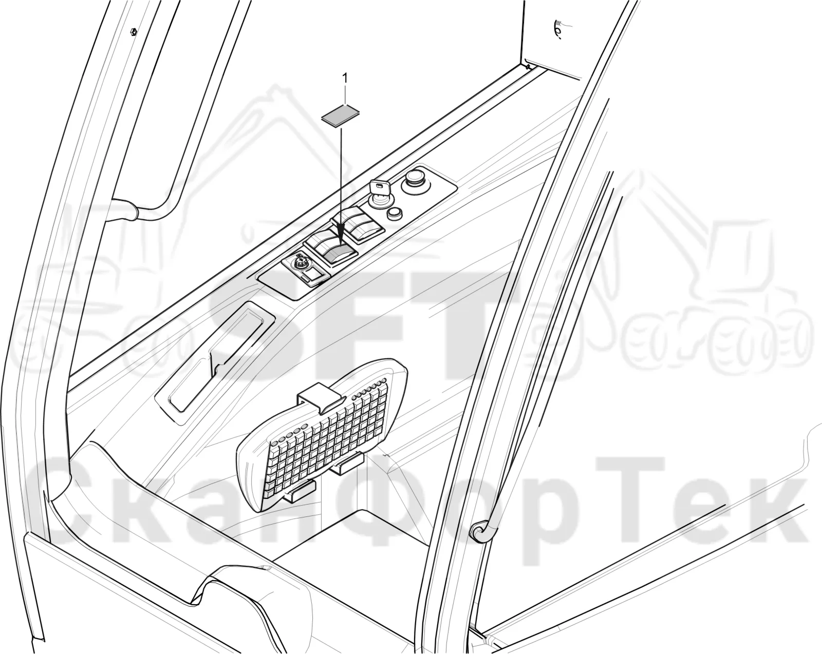 Схема: Komatsu / Лесозаготовительные машины / 931 S/N 9310021067- / Каталог запасных частей / Кабина / Салон / Приборная панель 9310021851- / Заглушка