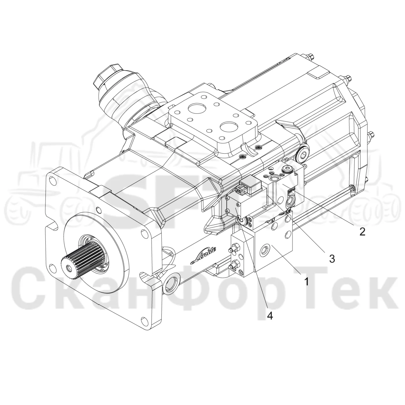 Схема: Komatsu / Лесозаготовительные машины / 931 S/N 9310021067- / Каталог запасных частей / Гидравлика / Гидравлические насосы / Насосная установка / Гидравлический насос Запчасть
