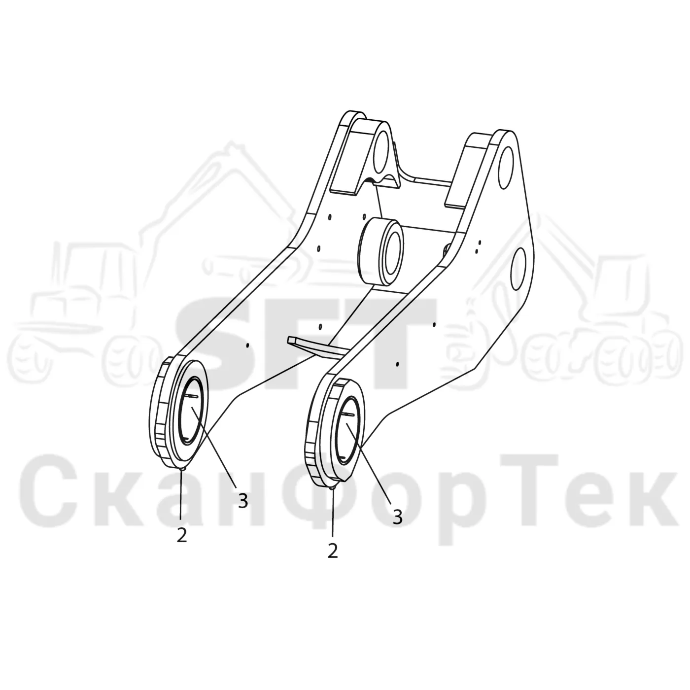 Схема: Komatsu / Лесозаготовительные машины / 951 S/N 9510004367- / Каталог запасных частей / Подъемный кран 270H / Основная стрела / Основная стрела 10 м / Ярмо