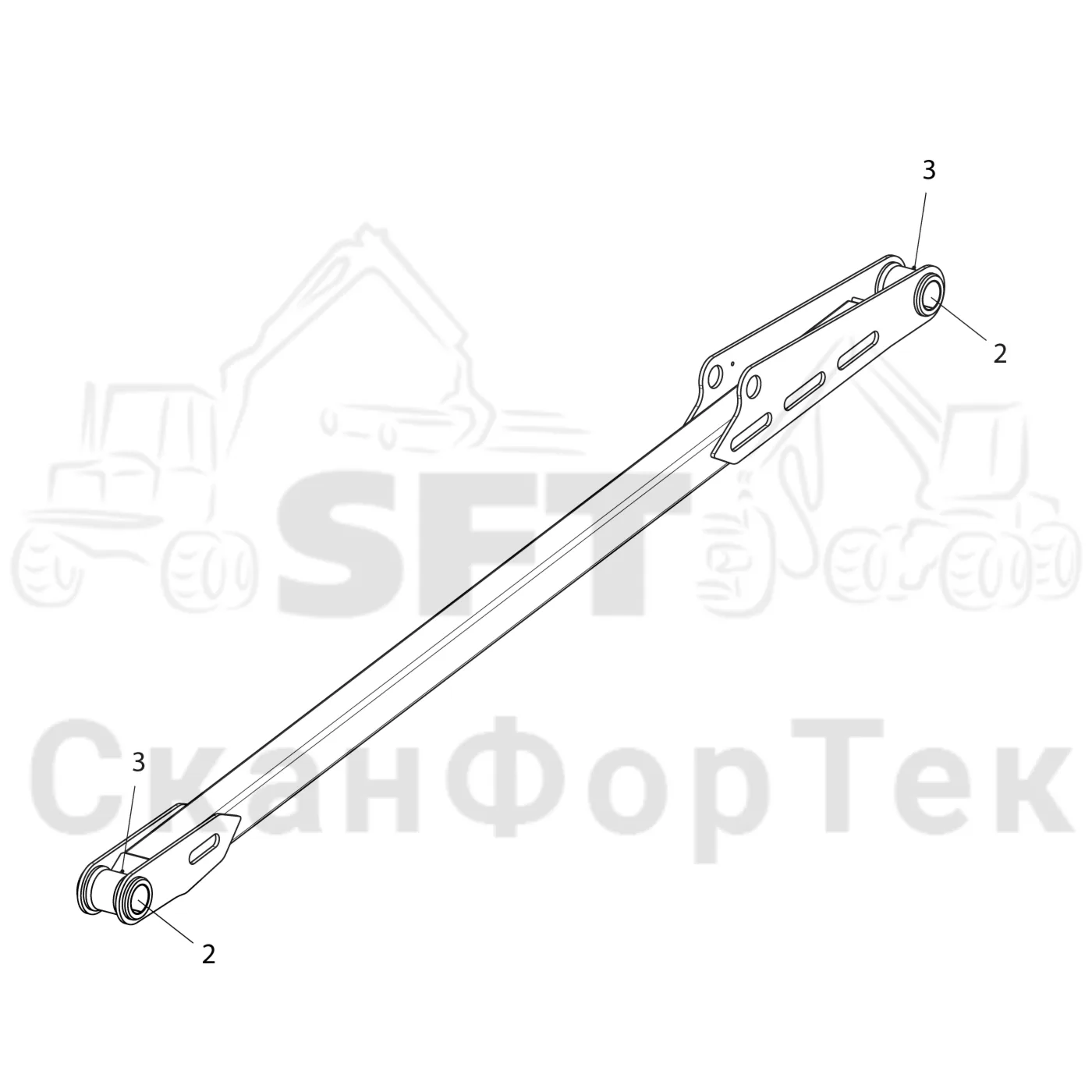 Схема: Komatsu / Лесозаготовительные машины / 951 S/N 9510004367- / Каталог запасных частей / Подъемный кран 270H / Основная стрела / Основная стрела 10 м / Затяжка