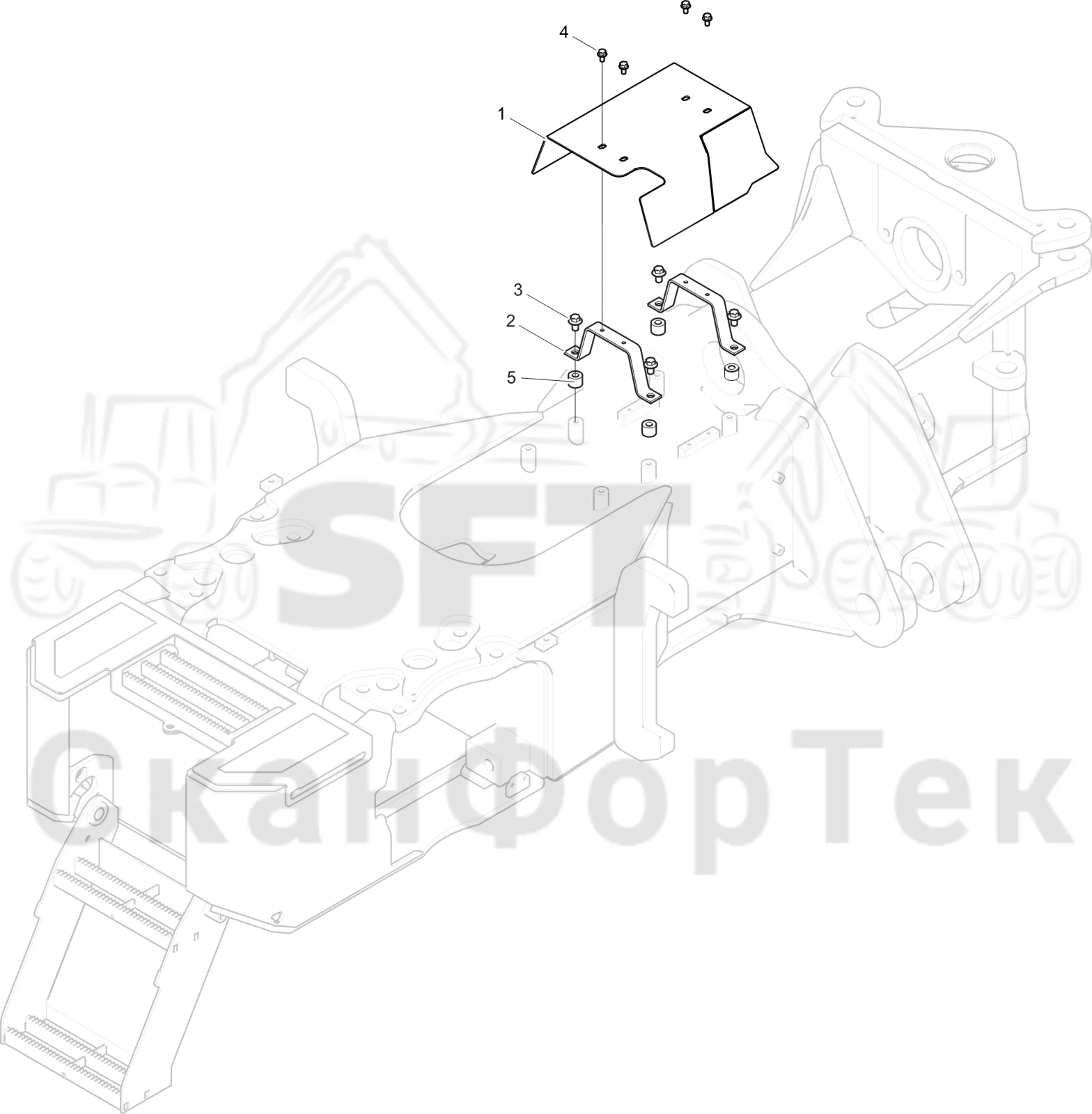 Схема: Komatsu / Лесозаготовительные машины / 901 S/N 9010053267- / Каталог запасных частей / шасси / Инструмент. Корчевка пней / Инструмент. Корчевка пней / защита