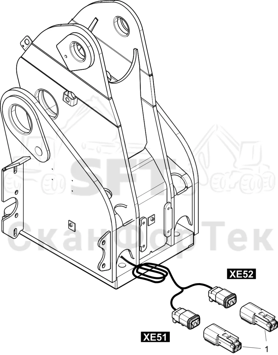 Схема: Komatsu / Лесозаготовительные машины / 911 S/N 9112062167- / Каталог запасных частей / Подъемный кран 230H / Рабочие лампы / Рабочие лампы LED / Комплект электрооборудования