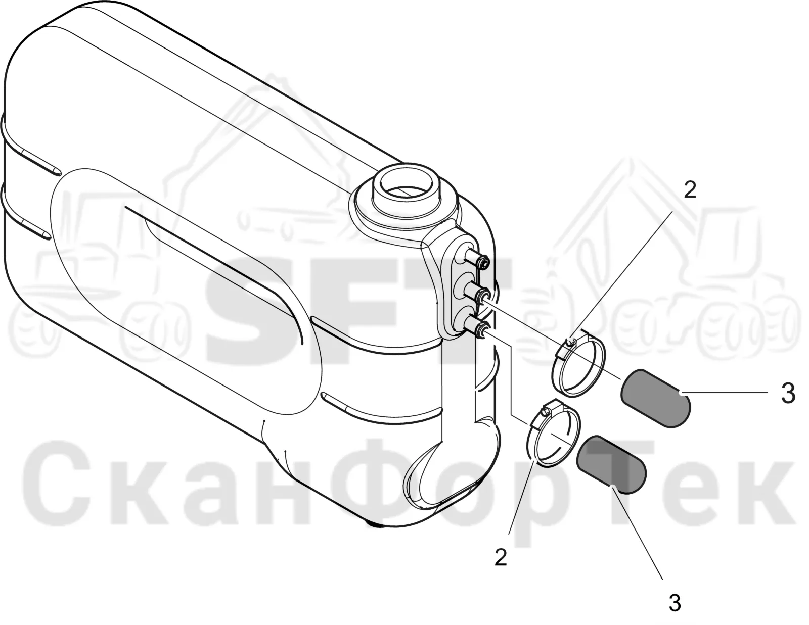 Схема: Komatsu / Лесозаготовительные машины / 931XC S/N 9313021208- / Каталог запасных частей / Двигатель / Stage 3A / Система охлаждения / Система охлаждения двигателя / Пробка