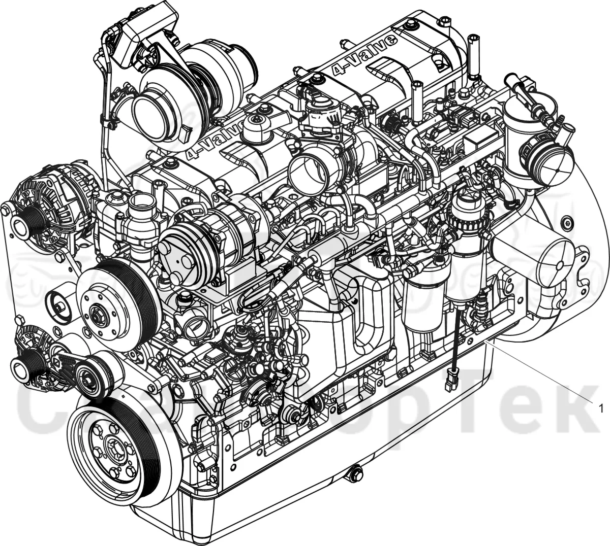 Схема: Komatsu / Лесозаготовительные машины / 931XC S/N 9313021208- / Каталог запасных частей / Двигатель / Stage 2 / TIER 2 / Установка двигателя / Двигатель