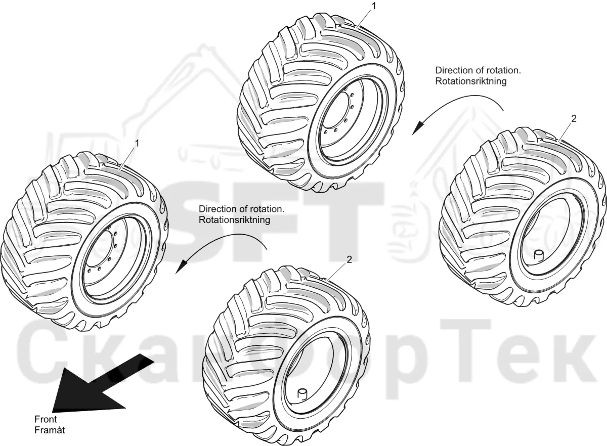 Схема: Komatsu / Лесозаготовительные машины / 911 S/N 9112062167- / Каталог запасных частей / Коробка передач / Оборудование шин / Trelleborg / 600/55-26,5 T440