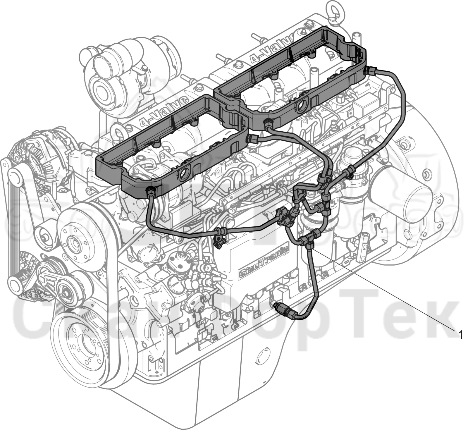 Схема: Komatsu / Лесозаготовительные машины / 931XC S/N 9313021208- / Каталог запасных частей / Двигатель / Stage 3A / Блок двигателя / Дренаж