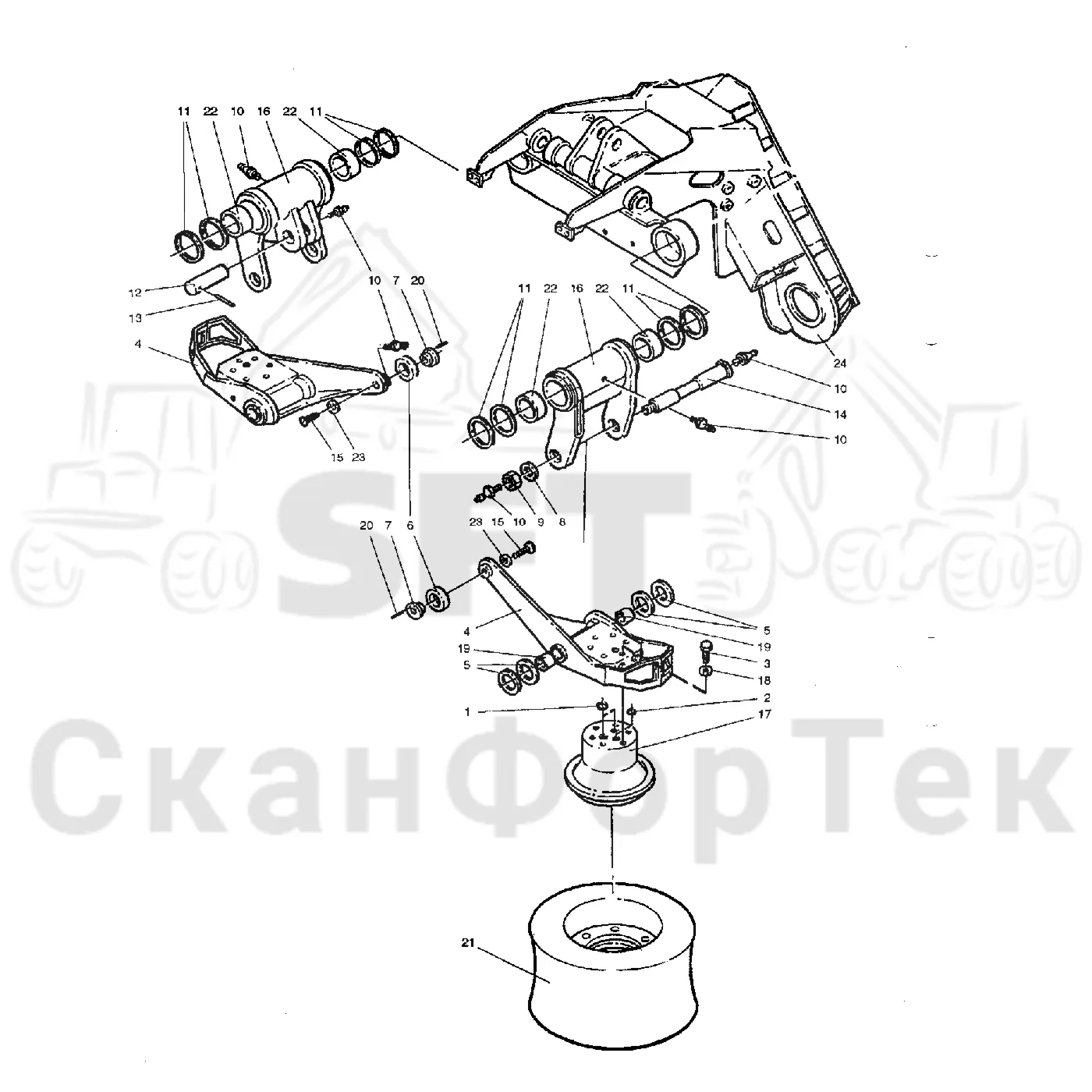 Схема: Valmet / Лесозаготовительные машины / Valmet 921.1 / Valmet 921.1 Ch. 113531- / Valmet 921.1 Ch. 113531- / Каталог запасных частей / Лесозаготовительное оборудование / Головка лесозаготовительной машины / Valmet 965 S2 / Valmet 965 / Каталог запасных частей / Подача / шасси подающего ролика