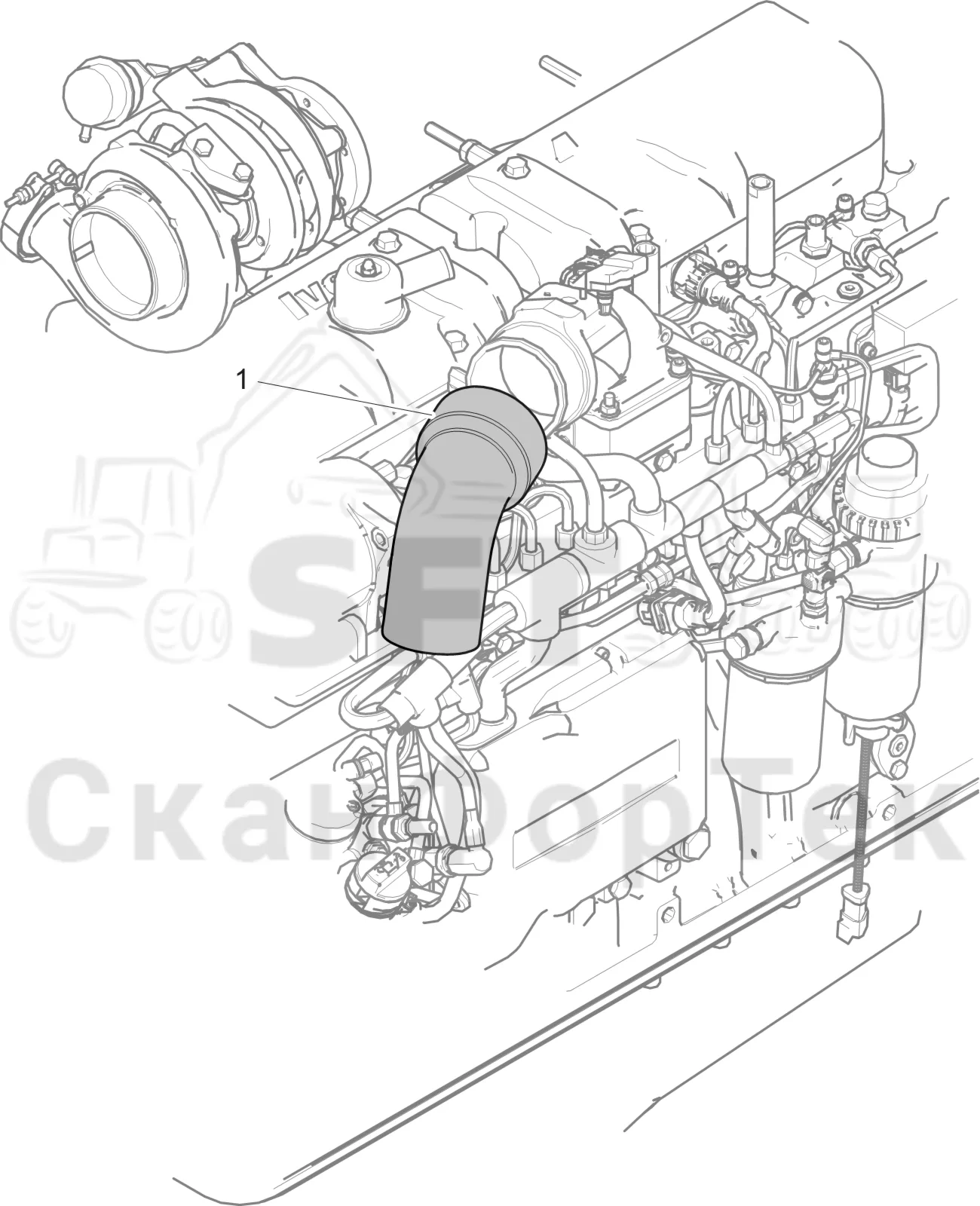 Схема: Komatsu / Лесозаготовительные машины / 931 S/N 9310021067- / Каталог запасных частей / Двигатель / Stage 3A / Впуск - выпуск / Система впуска / Впускной трубопровод