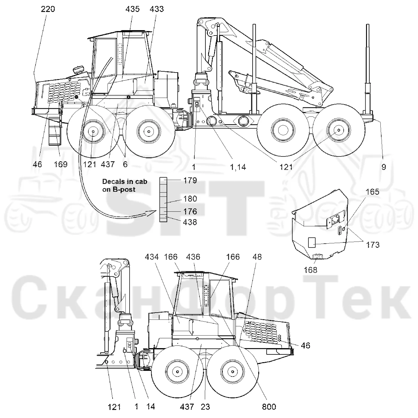 Схема: Komatsu / Форвардер / 890.3 / Каталог запасных частей / Различное оборудование / Бирки