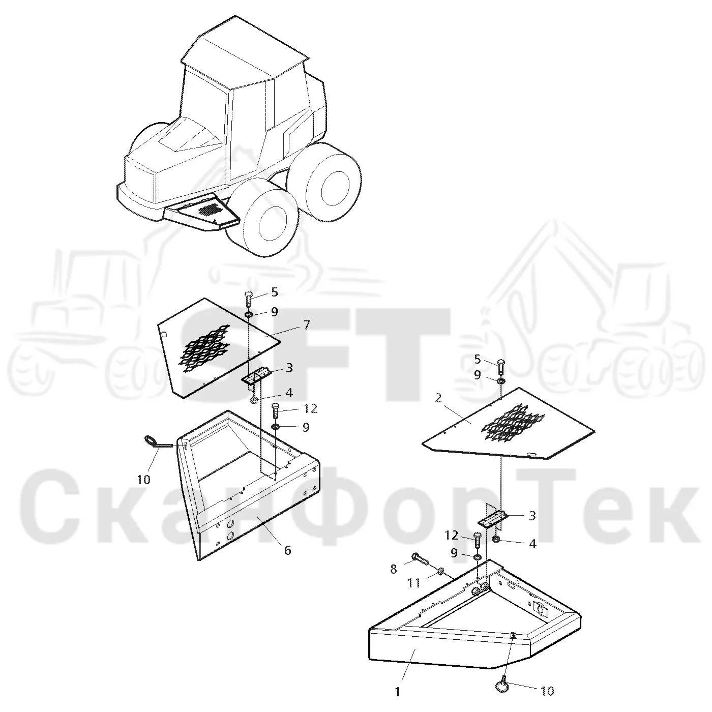 Схема: Valmet / Форвардер / Valmet 860.3 / Valmet 860.3 / Каталог запасных частей / шасси / Инструмент. Корчевка пней