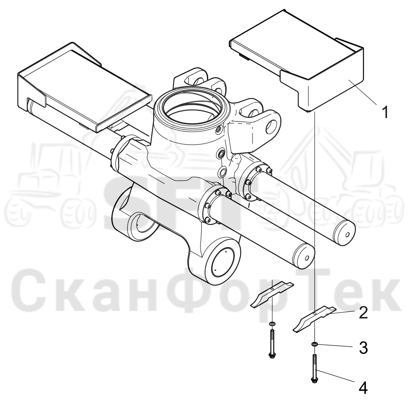 Схема: Komatsu / Форвардер / 865 / Каталог запасных частей / Подъемный кран / Рабочая платформа