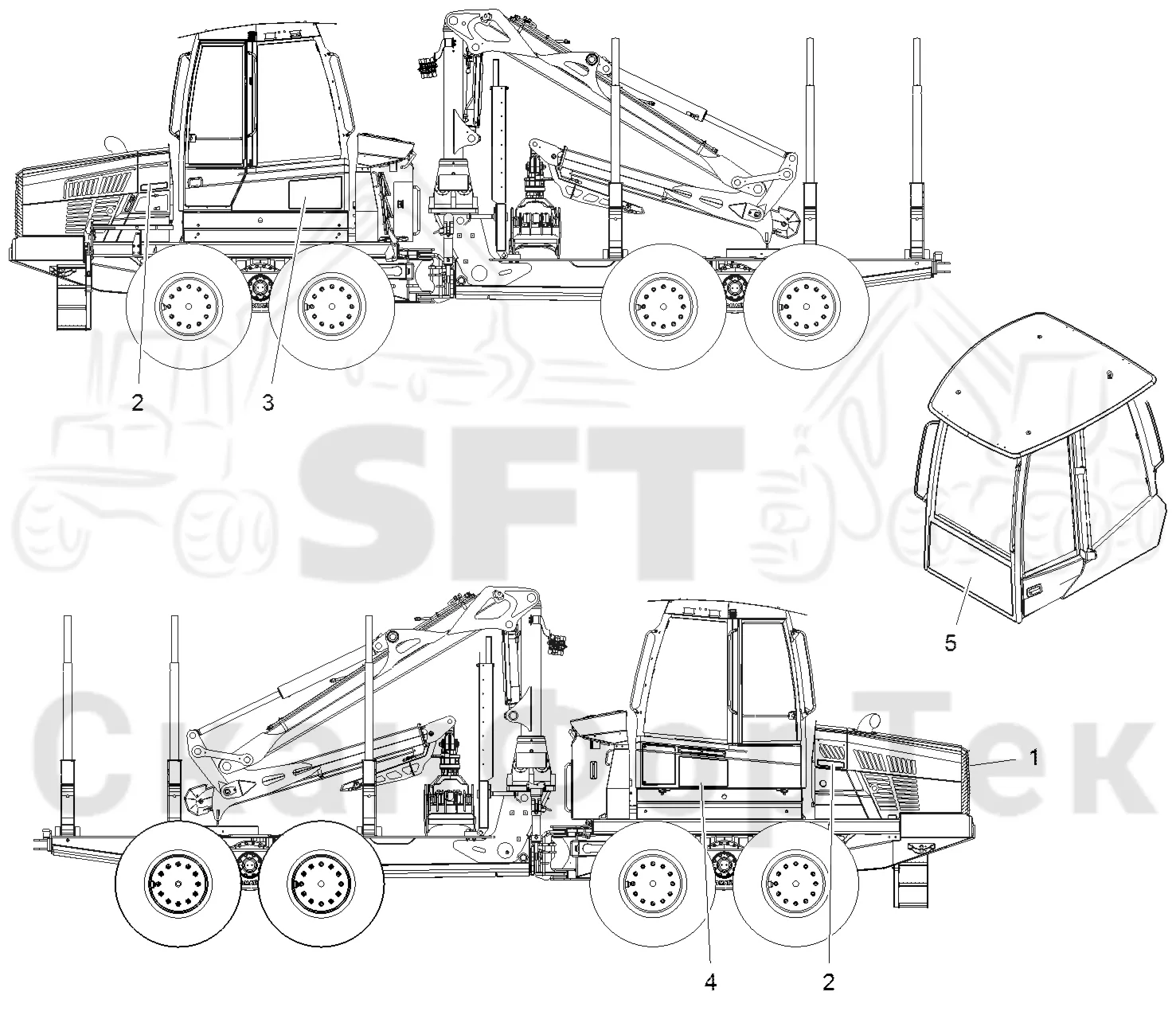 Схема: Komatsu / Форвардер / 855 / Каталог запасных частей / Различное оборудование / Бирки