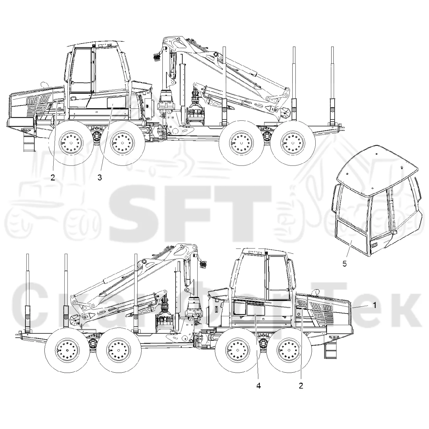 Схема: Komatsu / Форвардер / 865 / Каталог запасных частей / Различное оборудование / Бирки