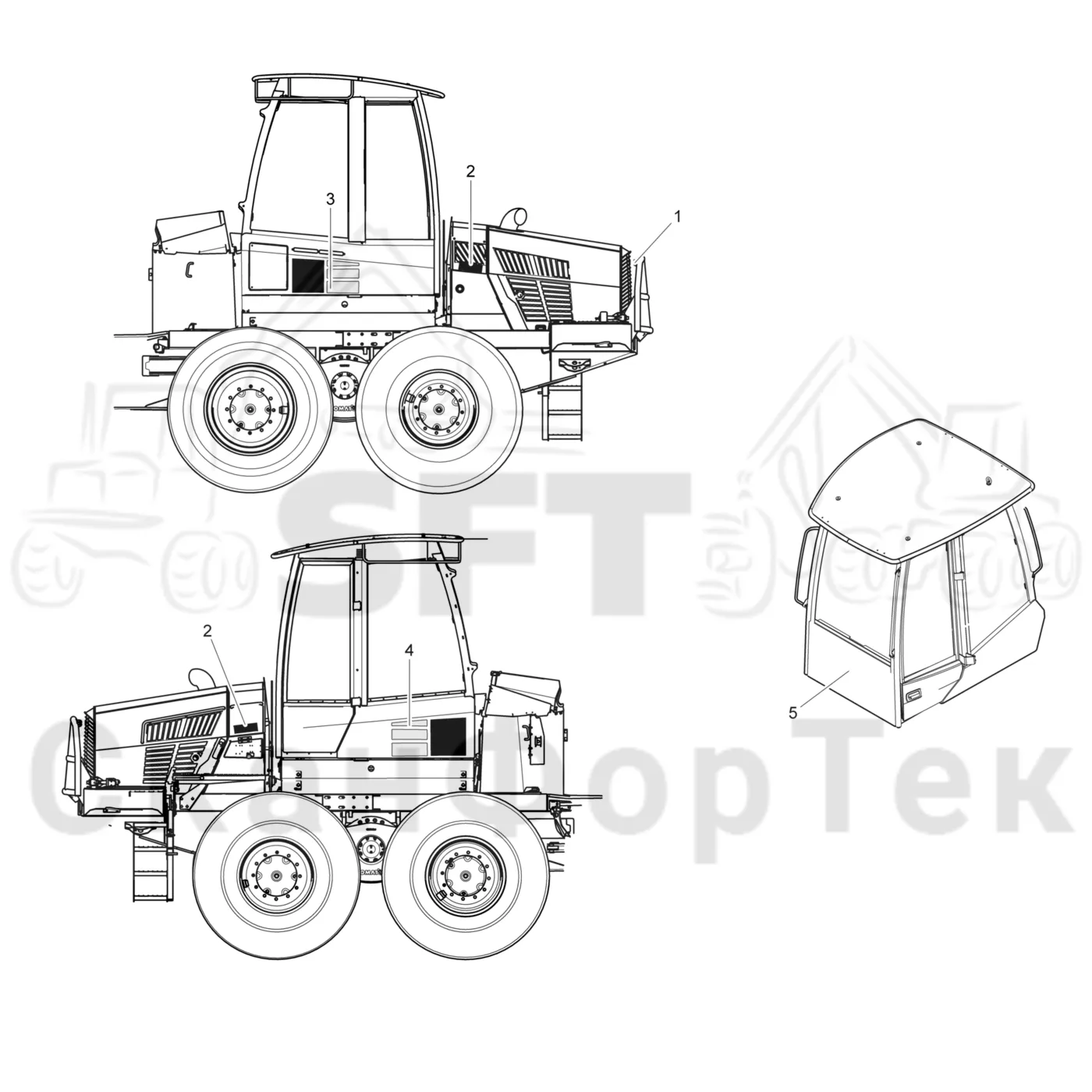 Схема: Komatsu / Форвардер / 895 / Каталог запасных частей / Различное оборудование / Бирки
