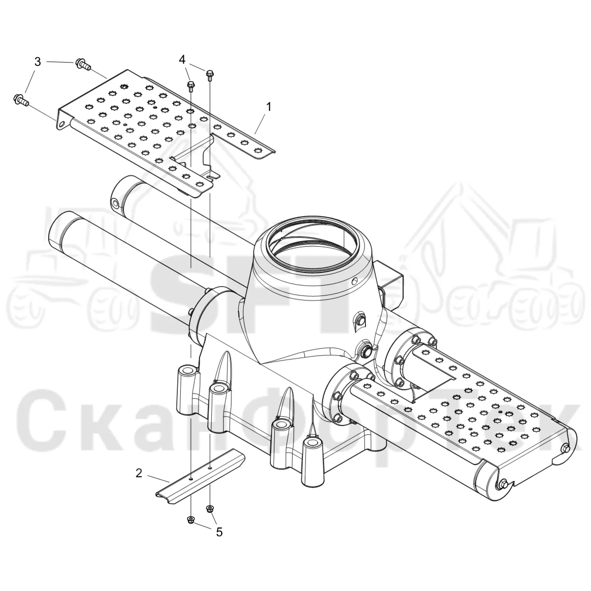 Схема: Komatsu / Форвардер / 875 S/N 8750000010- / Каталог запасных частей / Подъемный кран / Рабочая платформа / Рабочая платформа