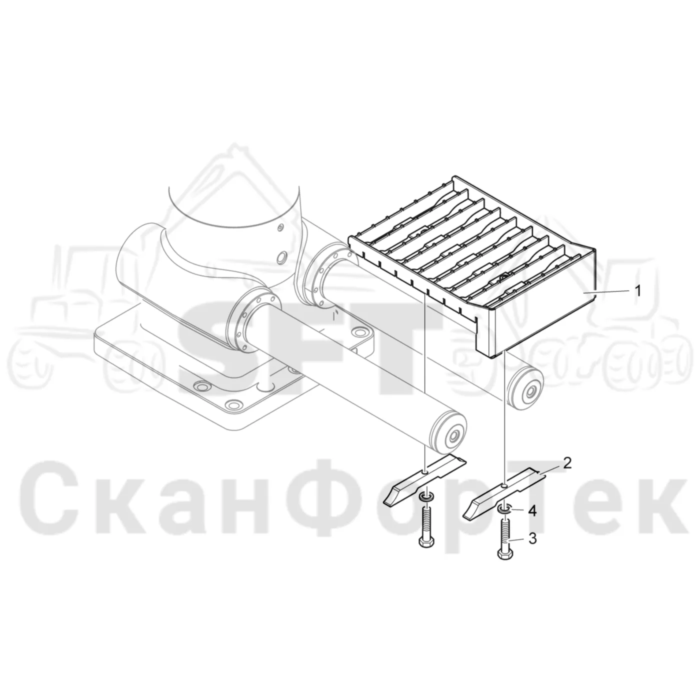 Схема: Komatsu / Форвардер / 895 / Каталог запасных частей / Подъемный кран / Базовая система / Рабочая платформа
