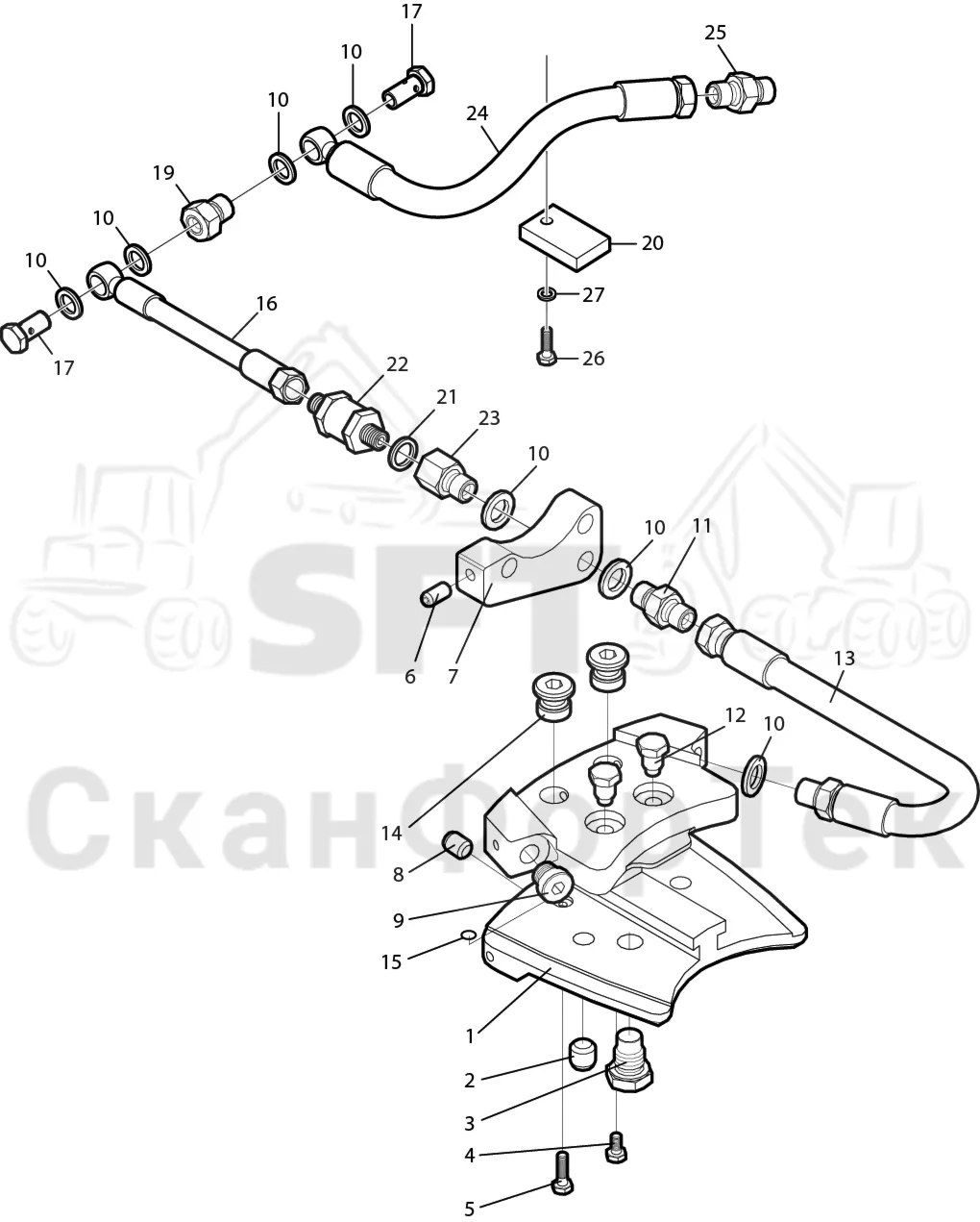 Схема: Komatsu / Лесозаготовительные машины / 911 S/N 9112062167- / Каталог запасных частей / Лесозаготовительное оборудование / Головка лесозаготовительной машины / 340 / Каталог запасных частей / Резка / Корчевка пней