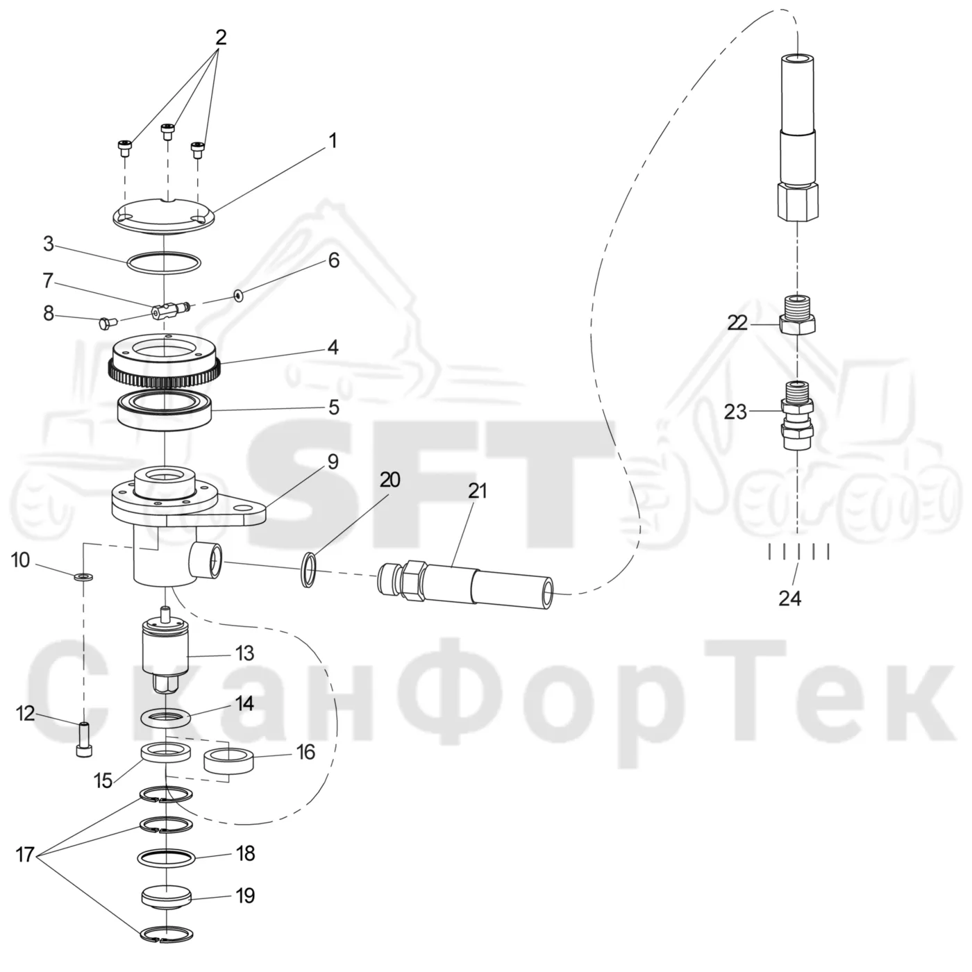 Схема: Komatsu / Головки лесозаготовительной машины / 300 Головки лесозаготовительной машины / 340 / Каталог запасных частей / Измерение / Измерение диаметра 3400000431-