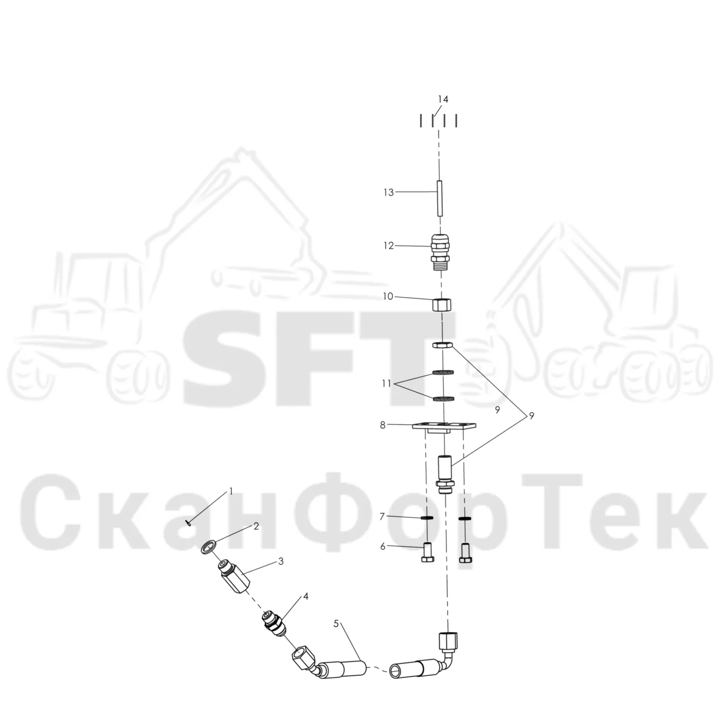 Схема: Komatsu / Лесозаготовительные машины / 901 S/N 9010053267- / Каталог запасных частей / Лесозаготовительное оборудование / Головка лесозаготовительной машины / 340 / Каталог запасных частей / Измерение / Электрооборудование измерения длины