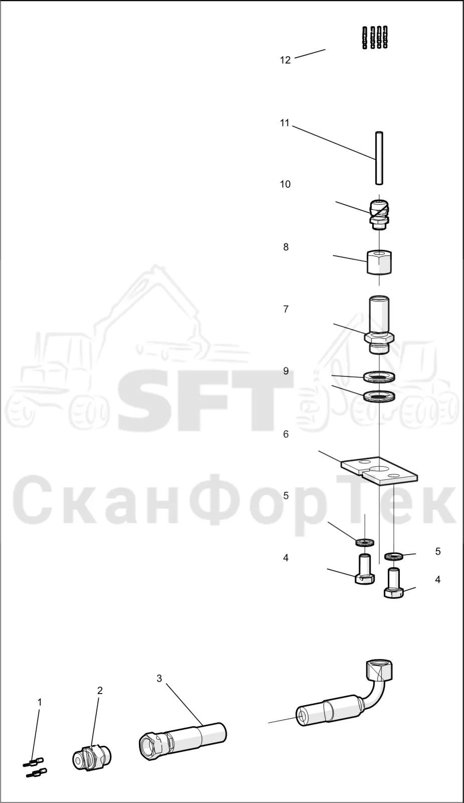 Схема: Komatsu / Головки лесозаготовительной машины / 300 Головки лесозаготовительной машины / 340 / Каталог запасных частей / Измерение / Электрооборудование измерения длины 3400000431-