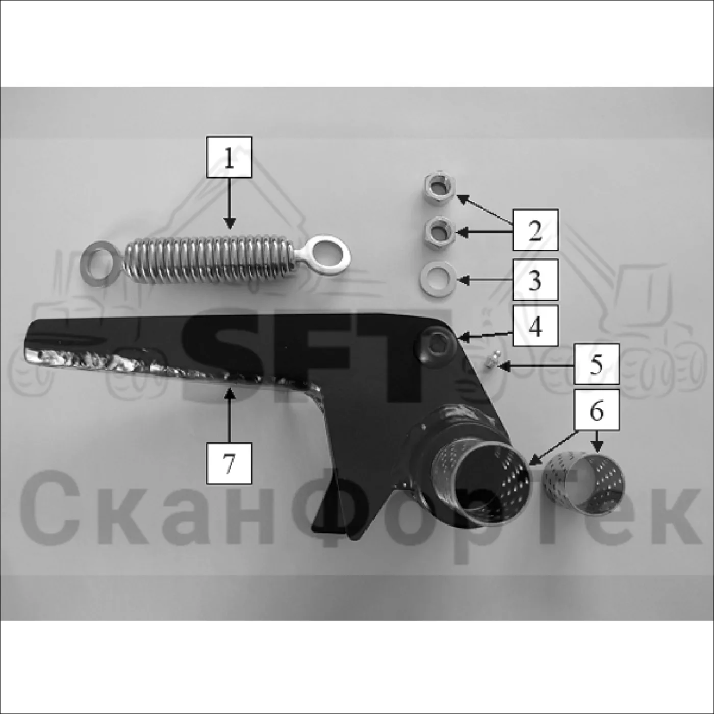 Схема: Valmet / Форвардер / Valmet 840.2 / Valmet 840.2  Ch. -211120 / Valmet 840.2  Ch. -211120 / Каталог запасных частей / Оборудование захвата / Захват / Valmet 801c Ch -11730 / Каталог запасных частей / Лесозаготовительное оборудование / Головка лесозаготовительной машины / Valmet 330 / Каталог запасных частей / Измерение / Измерение длины / Рычаг