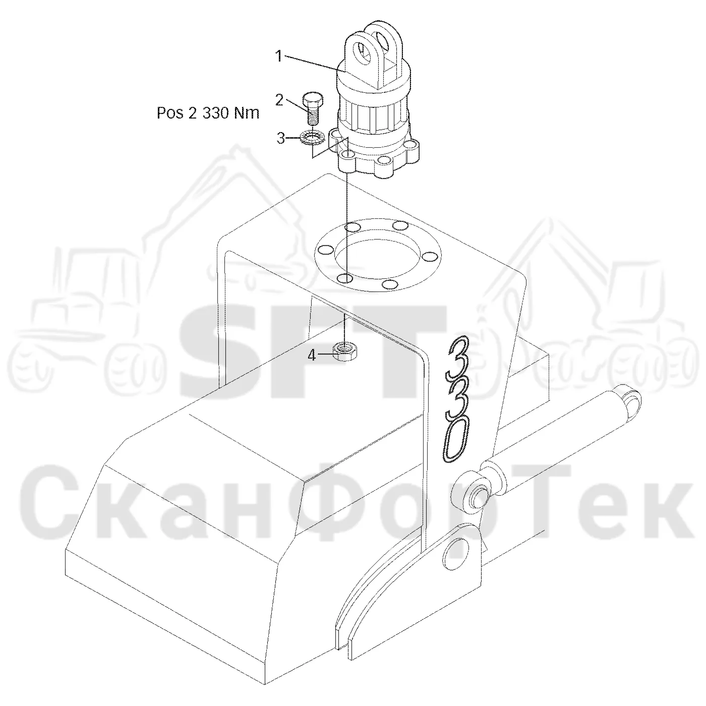 Схема: Valmet / Лесозаготовительные машины / Valmet 901.3 / Valmet 901.3 Ch -311190 / Valmet 901.3 Ch -311190 / Каталог запасных частей / Лесозаготовительное оборудование / Головка лесозаготовительной машины / Valmet 330.1 / Каталог запасных частей / Поворотные устройства и звенья / Поворотное устройство