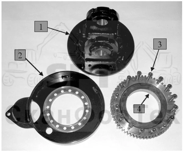 Схема: Valmet / Головки лесозаготовительной машины / Valmet 330.2 / Valmet 330.2 / Каталог запасных частей / Поворотные устройства и звенья / Панель поворотного устройства