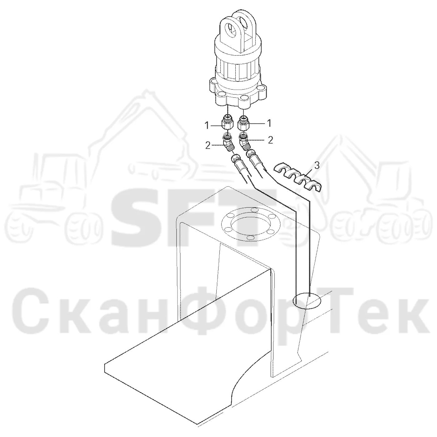 Схема: Valmet / Головки лесозаготовительной машины / Valmet 330.2 / Valmet 330.2 / Каталог запасных частей / Поворотные устройства и звенья / Гидравлическое оборудование поворотного устройства