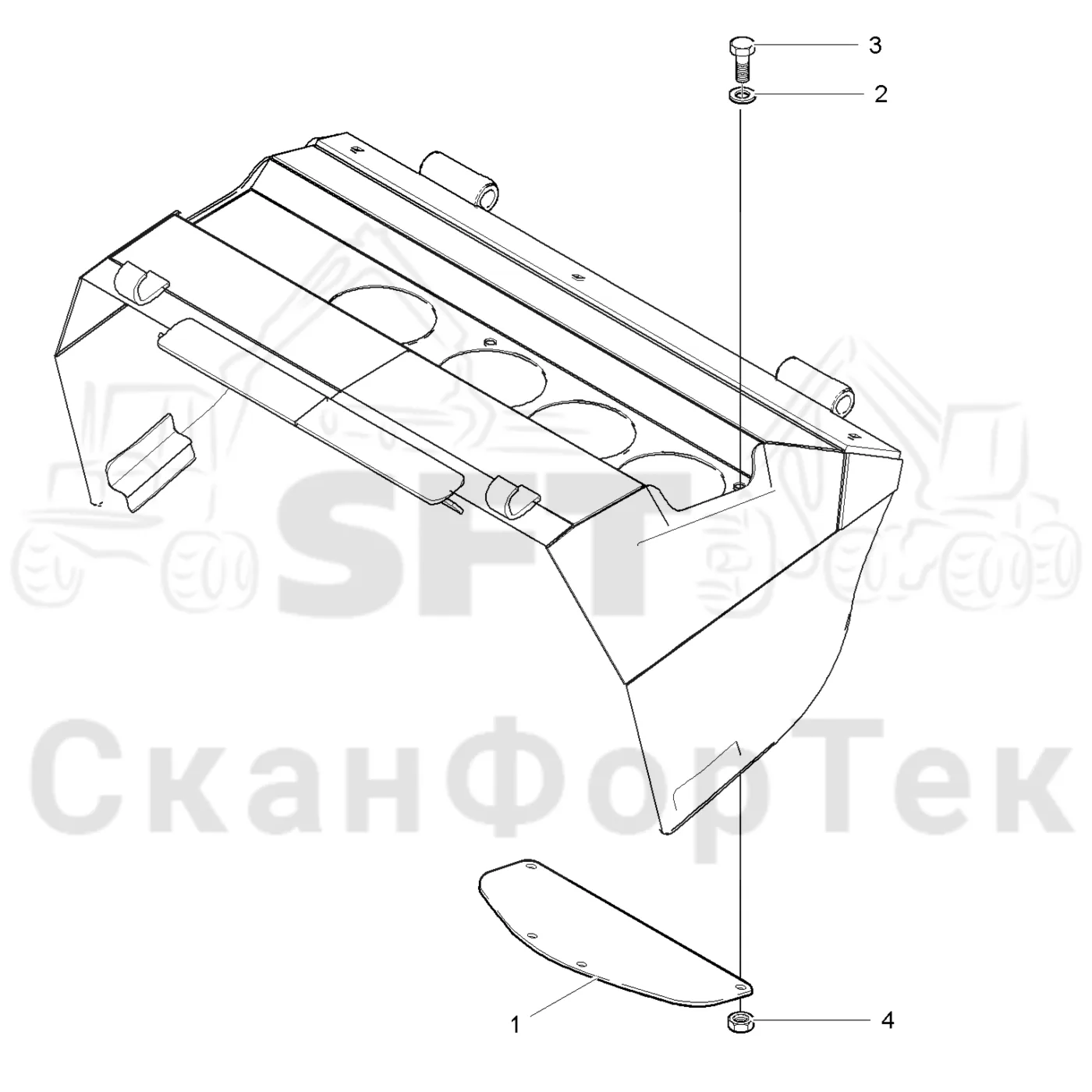 Схема: Komatsu / Лесозаготовительные машины / 931XC S/N 9313021208- / Каталог запасных частей / Лесозаготовительное оборудование / Головка лесозаготовительной машины / 360.2 / Каталог запасных частей / шасси / Стыковая накладка