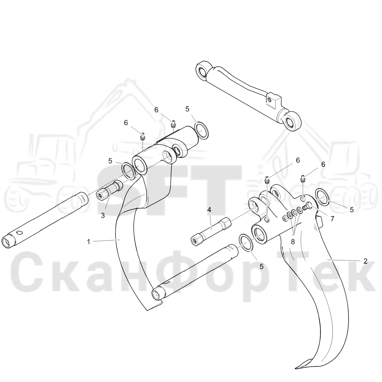 Схема: Komatsu / Лесозаготовительные машины / 911 S/N 9110062167- / Каталог запасных частей / Лесозаготовительное оборудование / Головка лесозаготовительной машины / 360.2 / Каталог запасных частей / Обрезка сучьев / Передние сучкорезные ножи